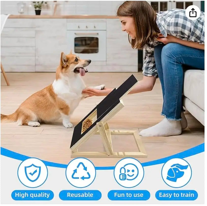Wooden Dog Nail Scratch Board With Treat Drawer Adjustable