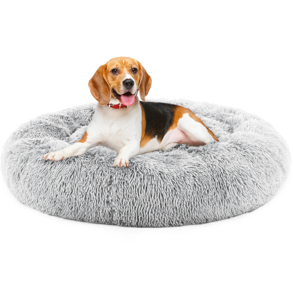 JHK Calming Plush Dog Bed Washable Anti Slip Round
