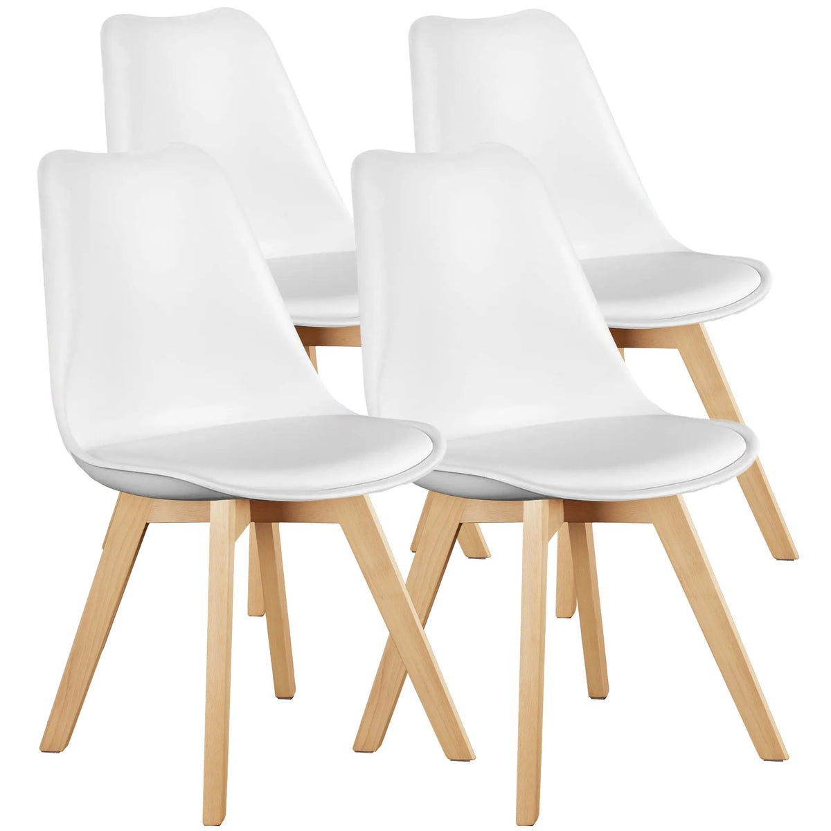 JHK PU Leather Dining Chairs With Comfortable Wooden Frame