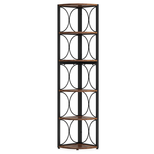 Tribesigns Tall Corner Shelf Bookcase Storage Rack Organizer