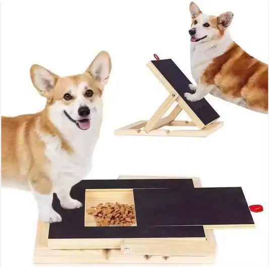 Wooden Dog Nail Scratch Board With Treat Drawer Adjustable