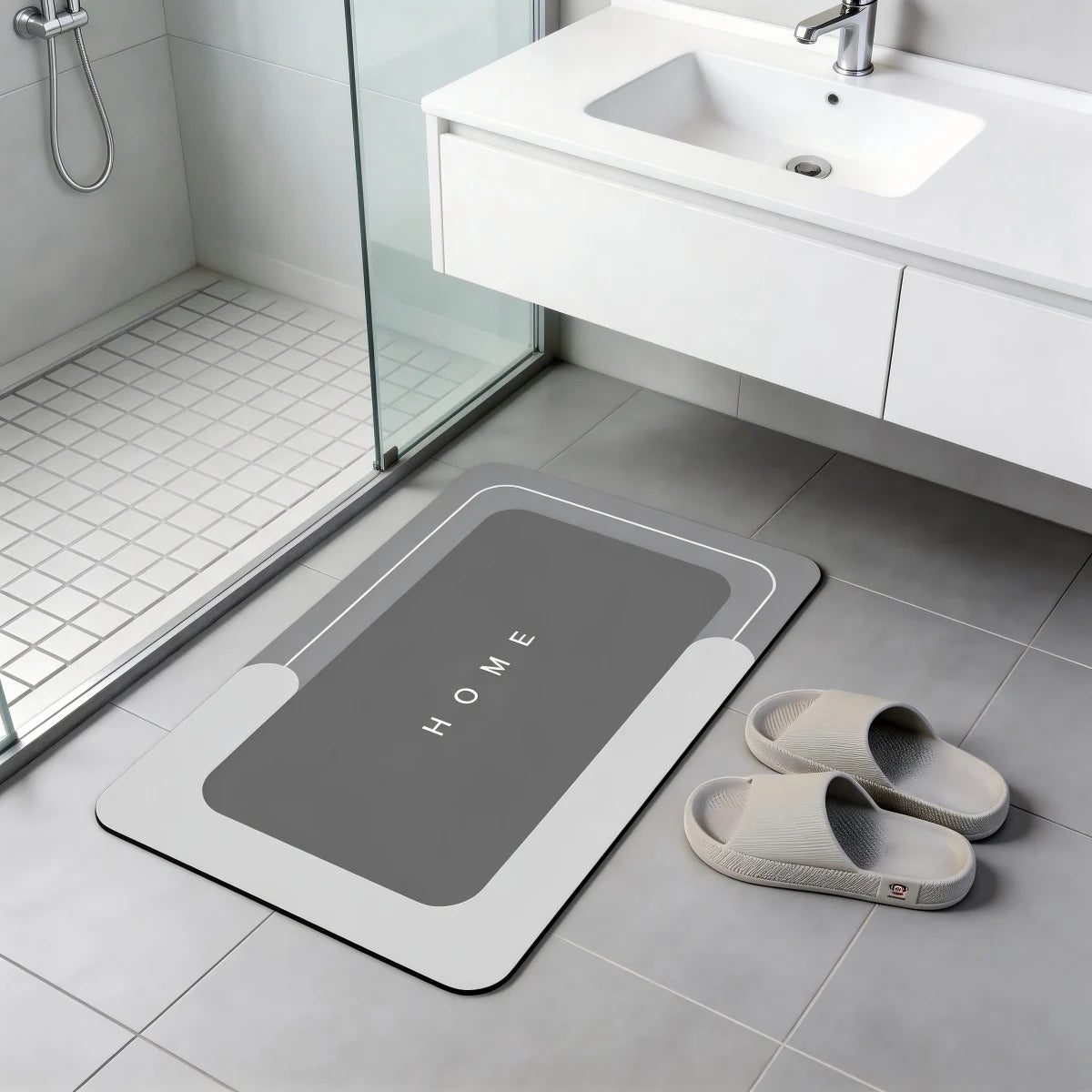 Fast Absorbing Bathroom Rugs Set With Non Slip Rubber Backing