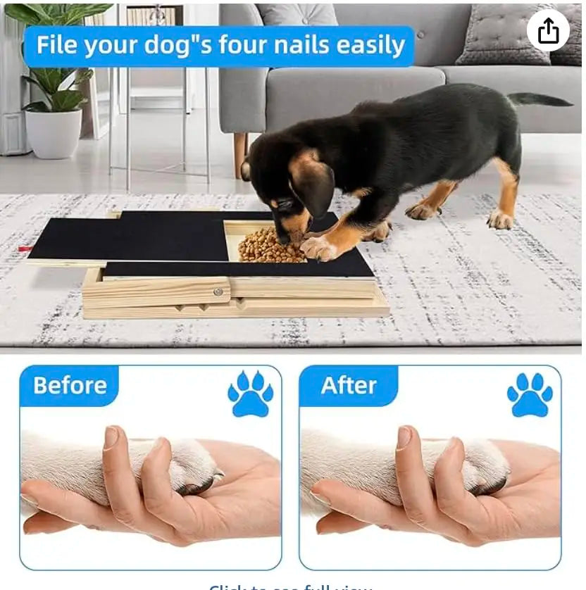 Wooden Dog Nail Scratch Board With Treat Drawer Adjustable