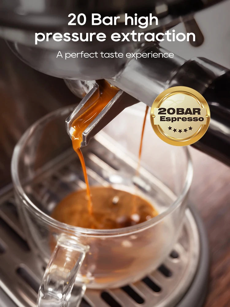 HiBREW 20 Bar Semi Automatic Espresso Coffee Machine Adjustable Temp