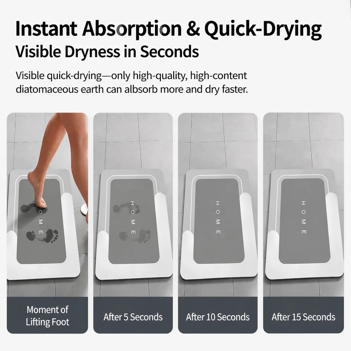 Fast Absorbing Bathroom Rugs Set With Non Slip Rubber Backing