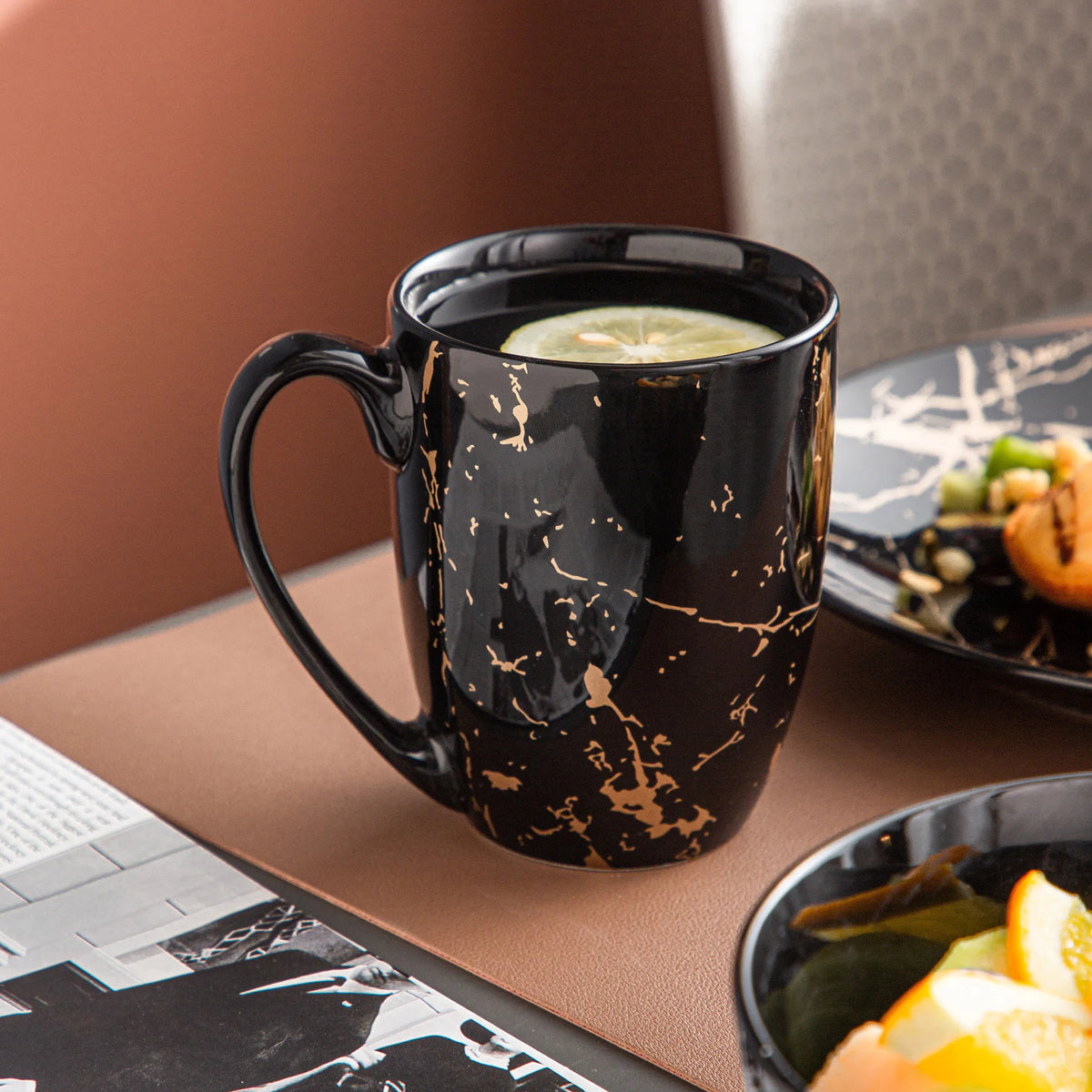 Malacasa Gold Splash Modern Porcelain Dinnerware Set