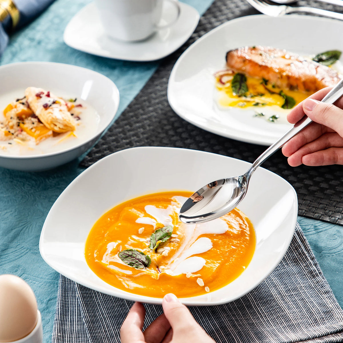 Malacasa Classic Porcelain Dinner Set For Home Dining