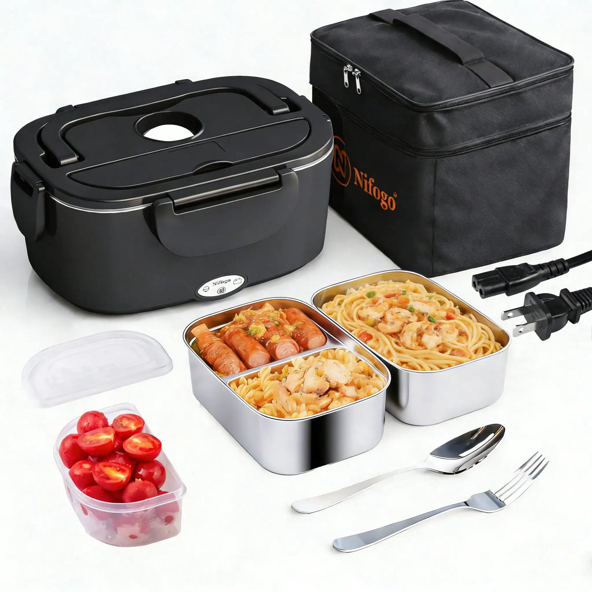 Electric 304 Stainless Steel Portable Heated Food Warmer Lunch Box