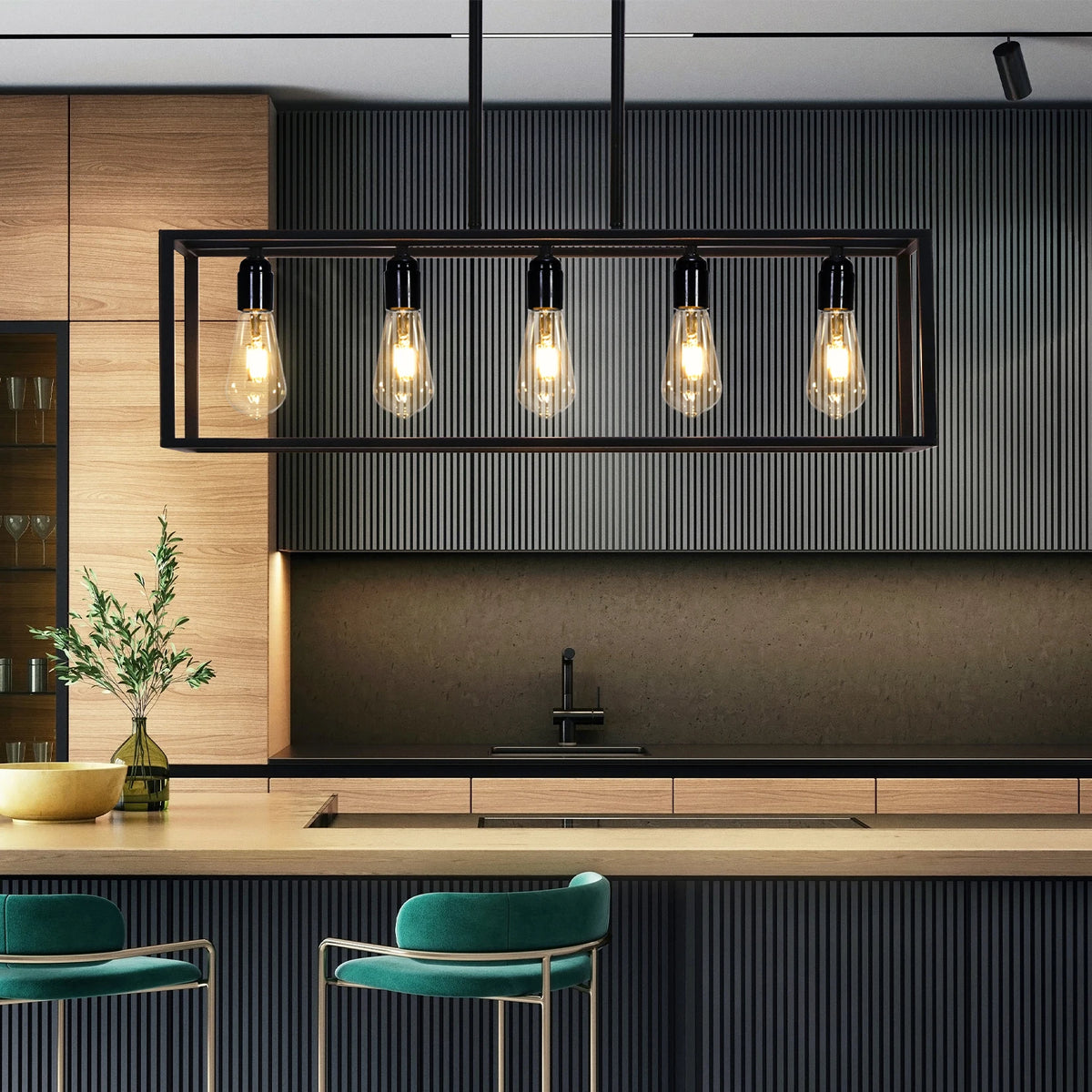Industrial Iron Pendant Light Chandelier For Kitchen Dining Room