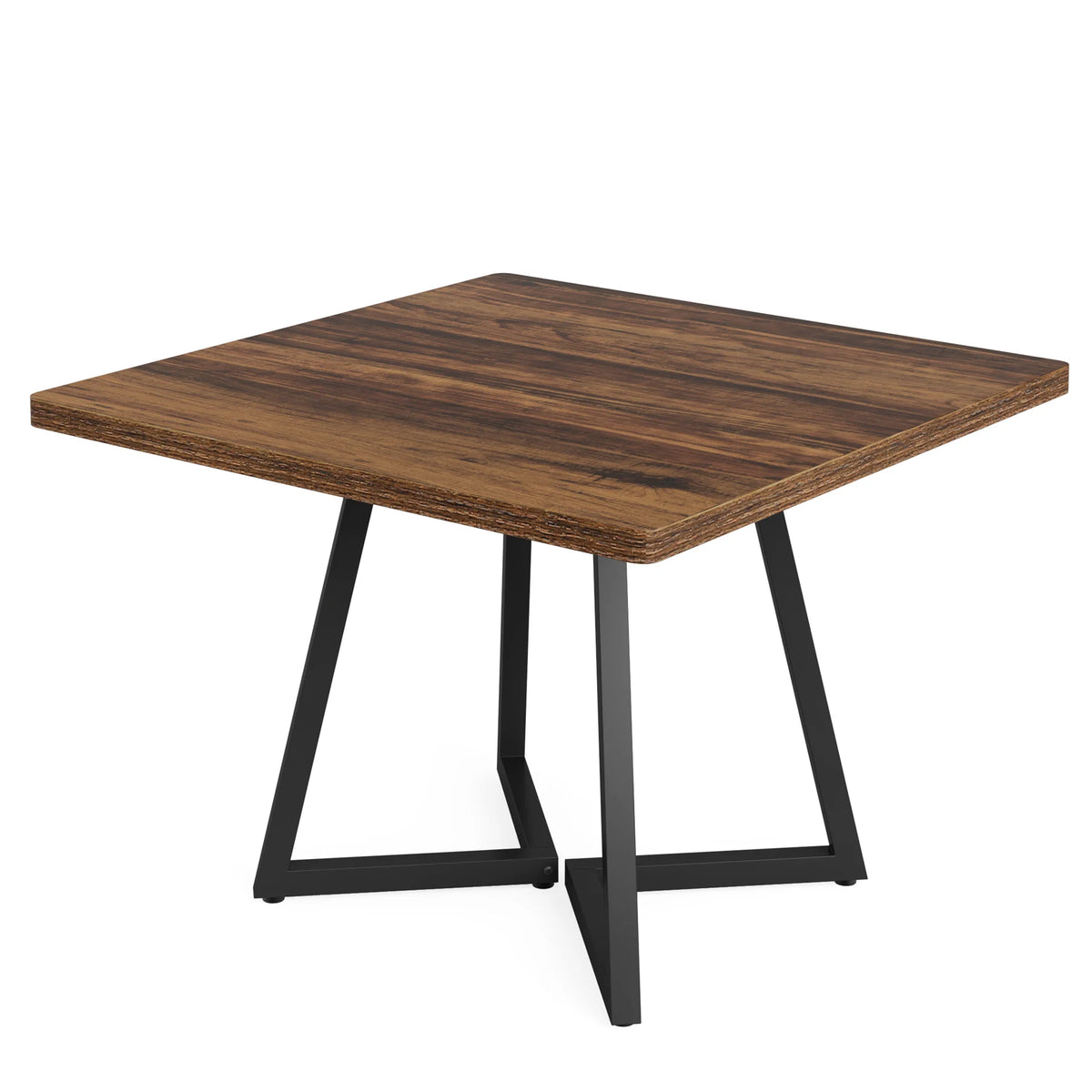 Tribesigns Industrial Square Dining Table With Metal Base