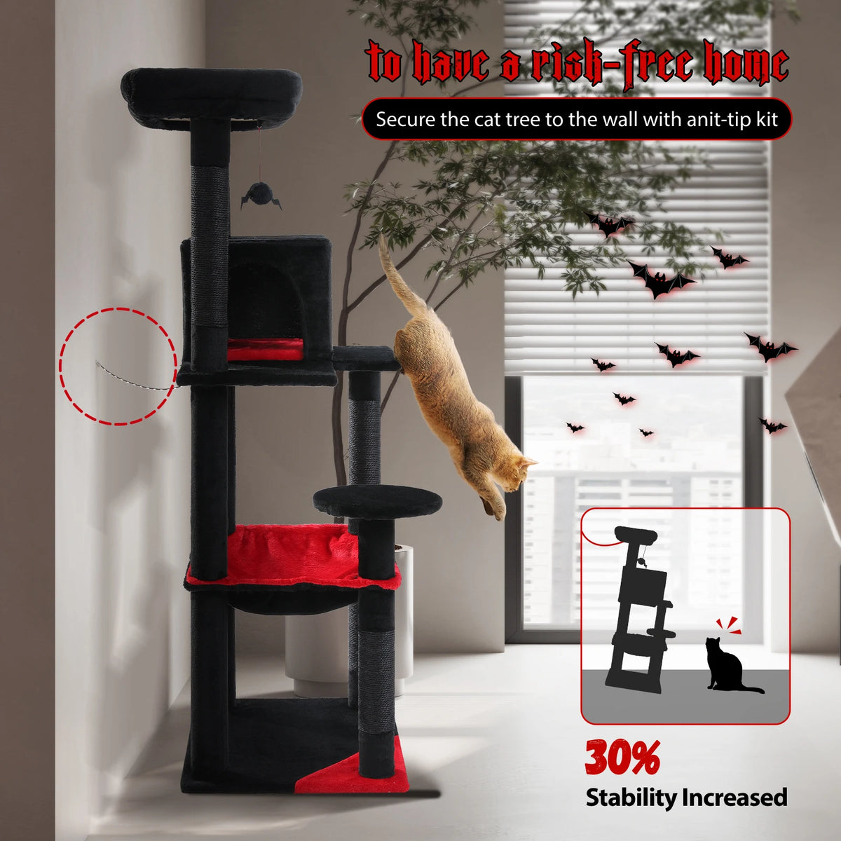 PAWZ Road Gothic Cat Tower With Sisal Posts And Hammock