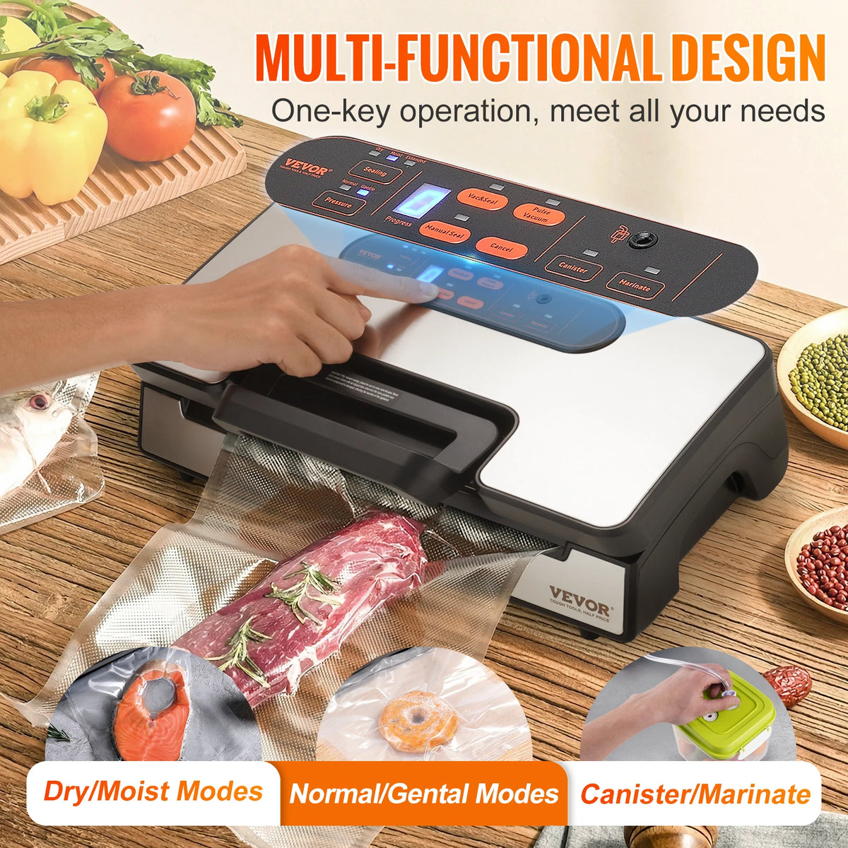 SucceBuy 130W Vacuum Sealer Machine For Home Food Packaging