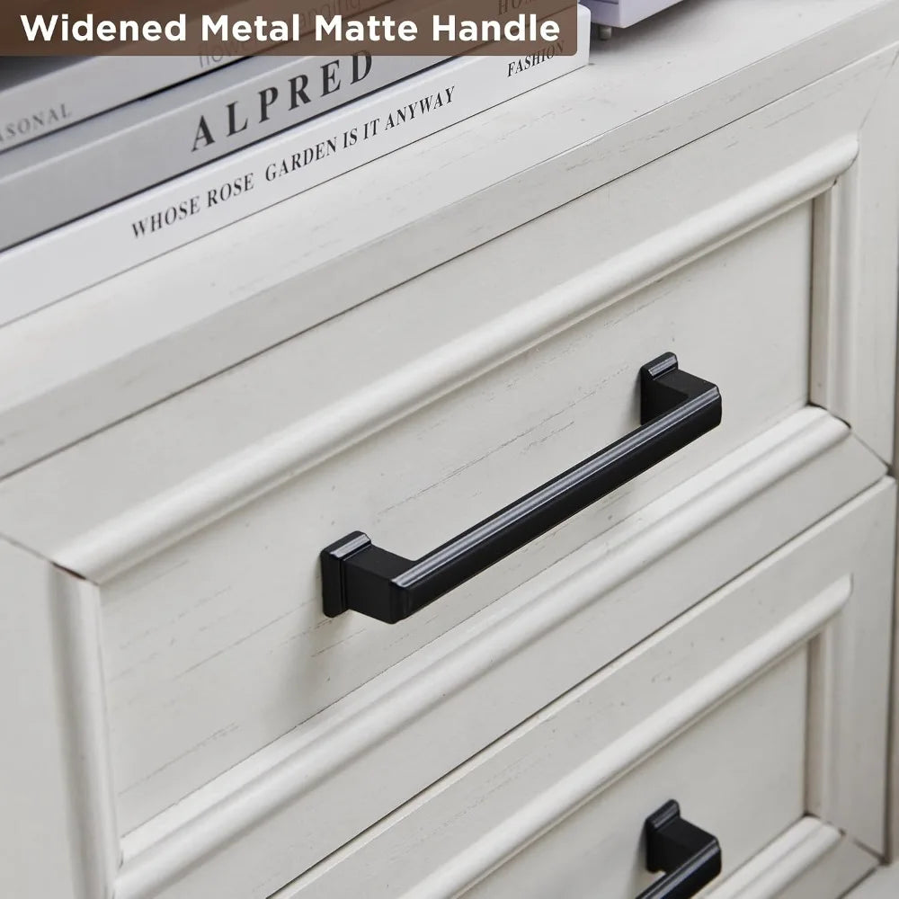 Farmhouse Nightstands Featuring Two Storage Drawers And Charging Station