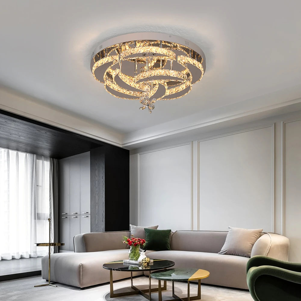 Vetrulus Modern Led Crystal Chandelier For Living Rooms