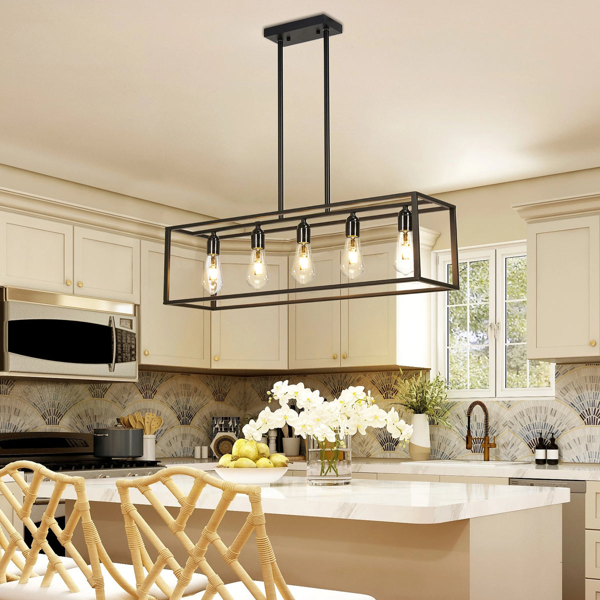 Industrial Iron Pendant Light Chandelier For Kitchen Dining Room
