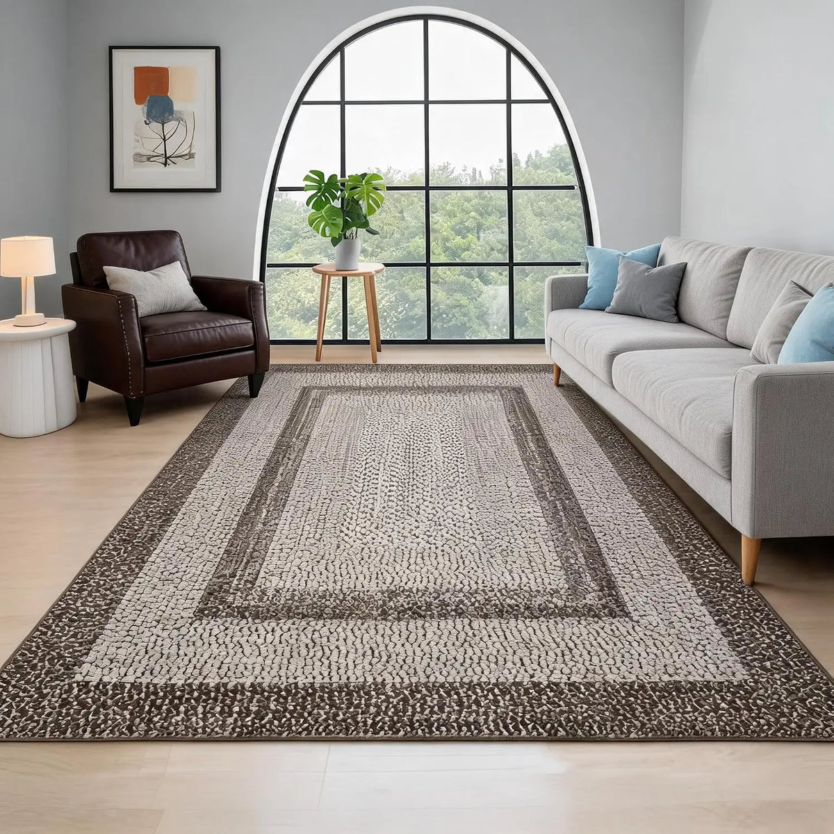 Garvee 8X10FT Boho Braided Carpets for Living Room Large Area Rugs Home Decor Non Shedding Carpet Moroccan Bedroom Beside Floor Mat Luxury