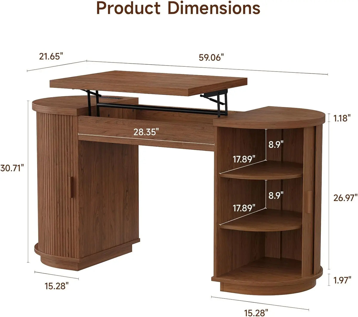 Onbrill Adjustable Lift Top Office Desk With Usb Charging Ports