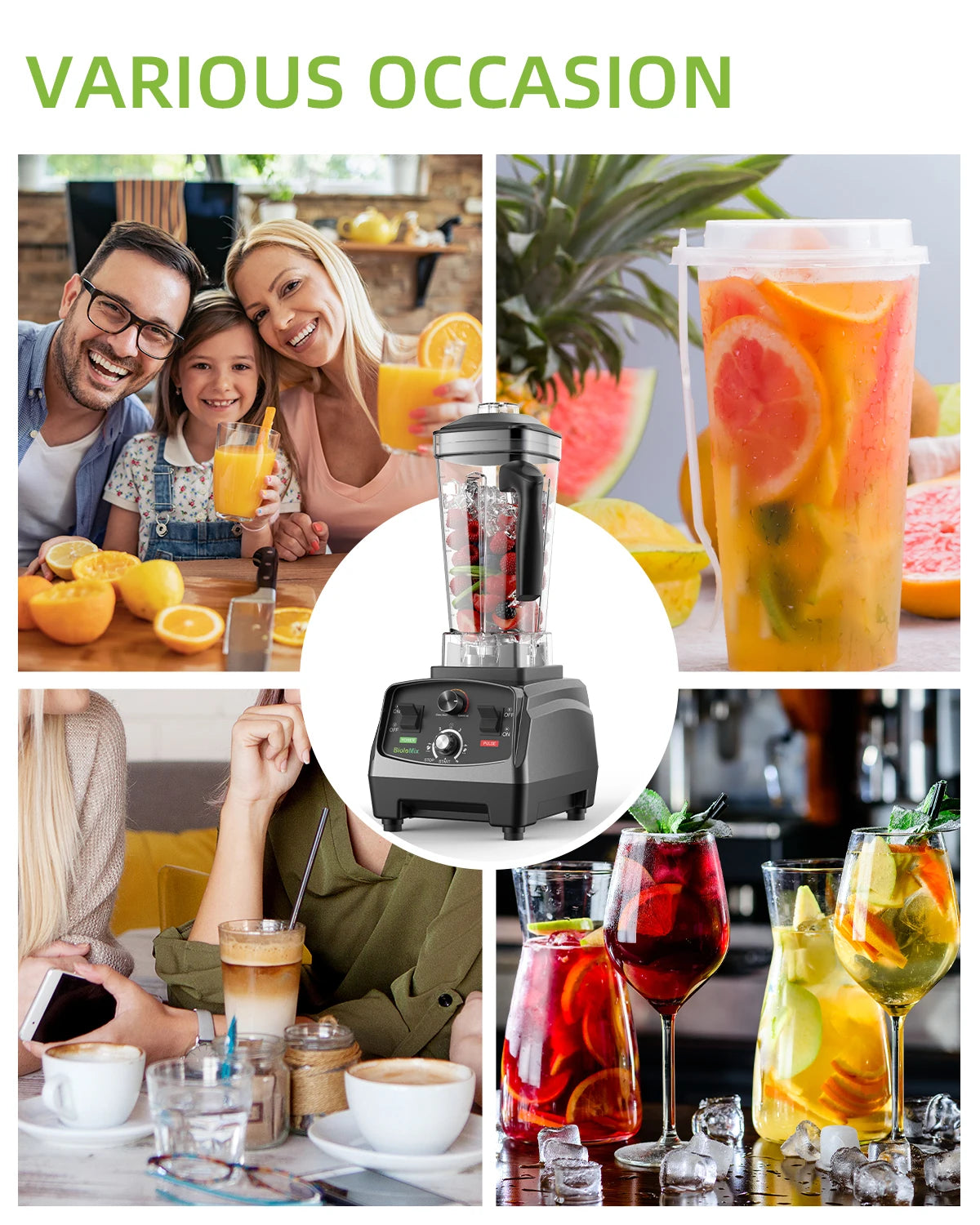 Biolomix Heavy Duty Timer Blender Mixer For Juicing And Smoothies