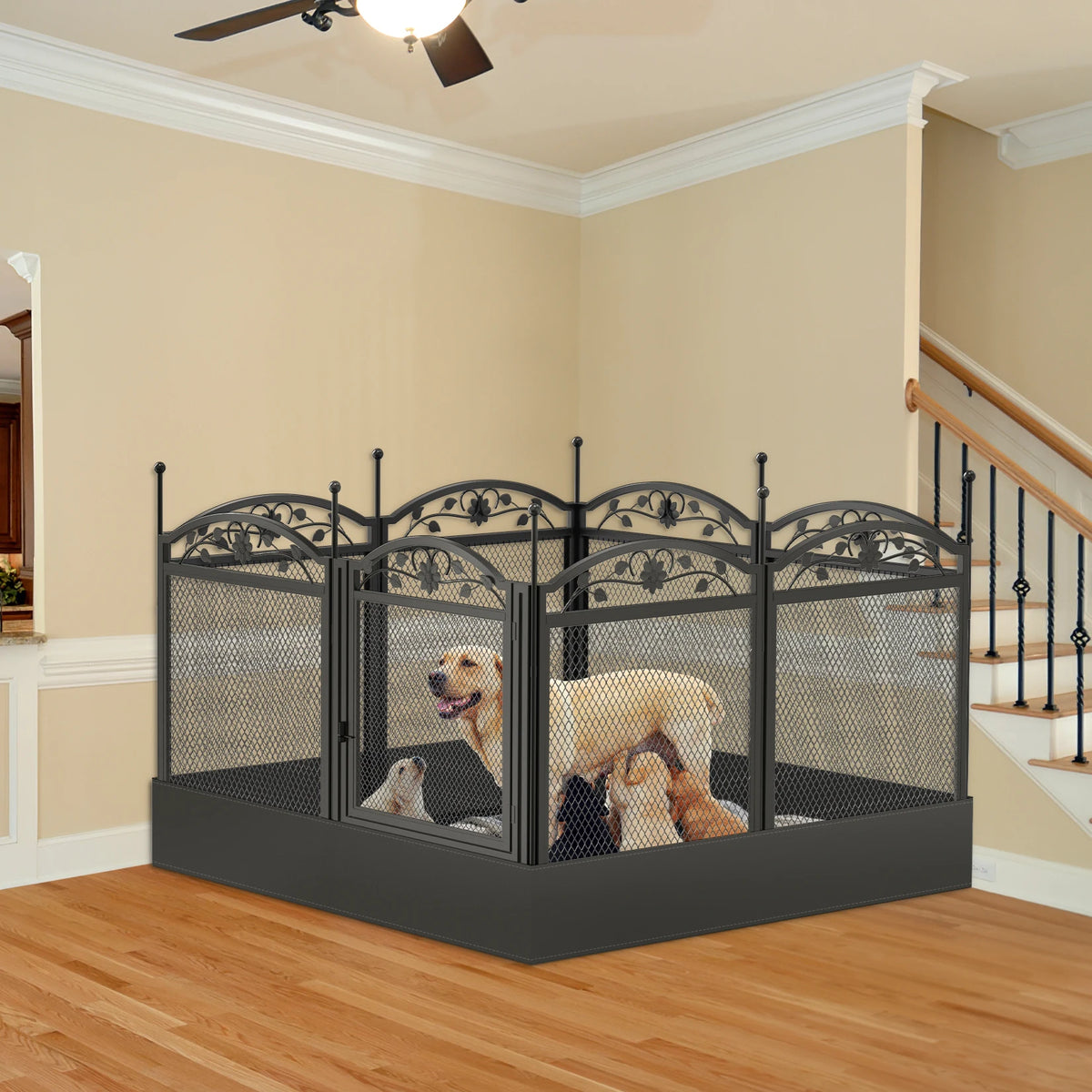 Bingopaw Heavy Duty Metal Dog Playpen For Outdoor Indoor Training