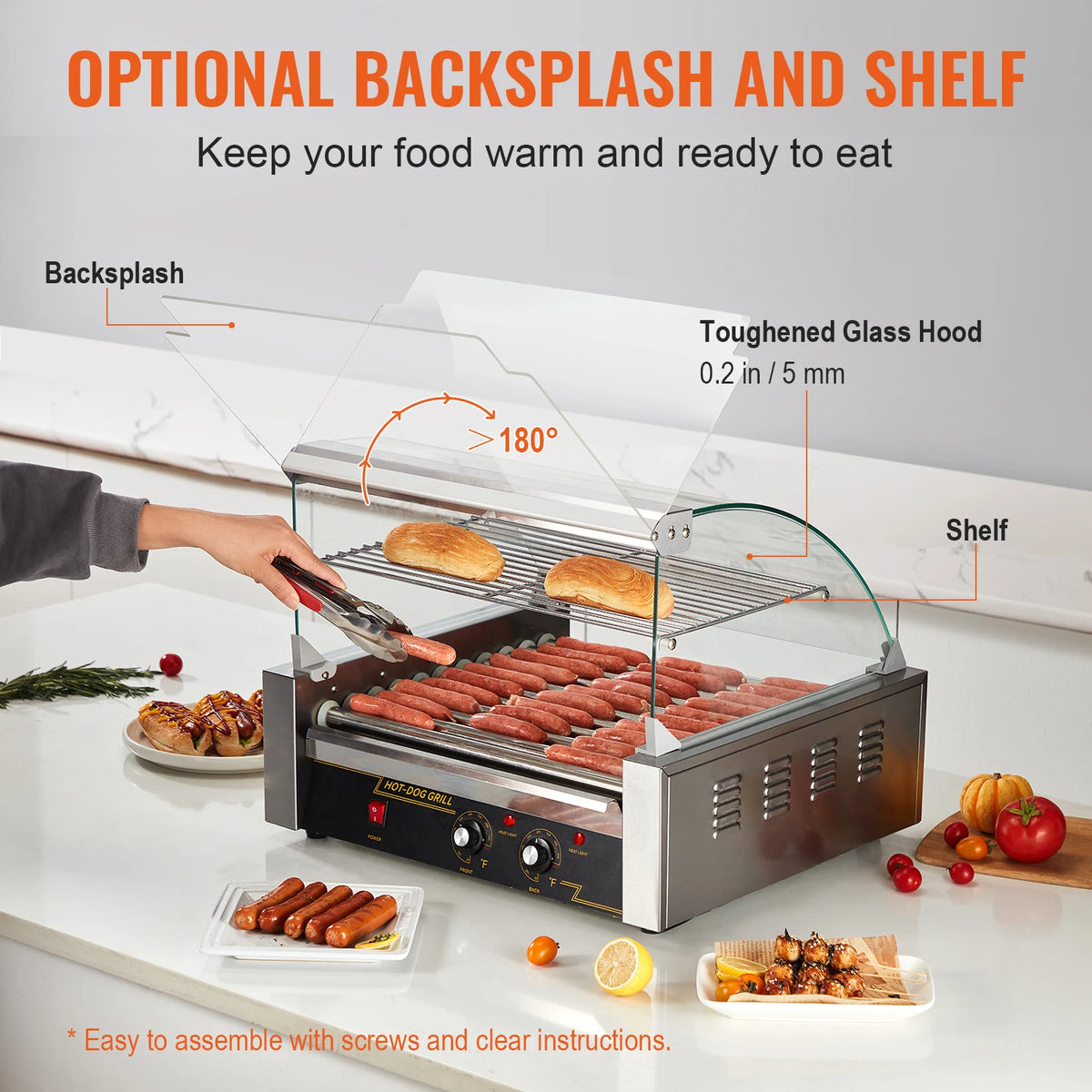 SucceBuy Commercial Electric Hot Dog Roller Sausage Maker Grill