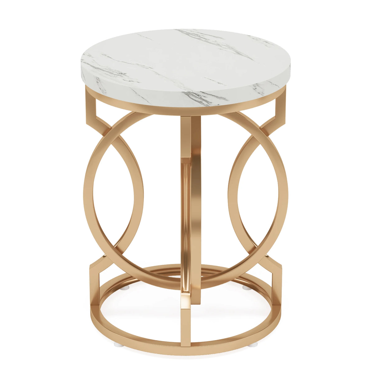 Tribesigns Modern Round End Table Featuring Thick Wood Top