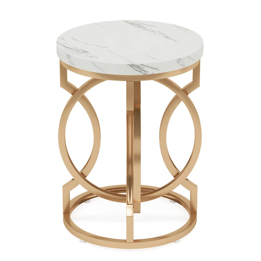 Tribesigns Modern Round End Table Featuring Thick Wood Top