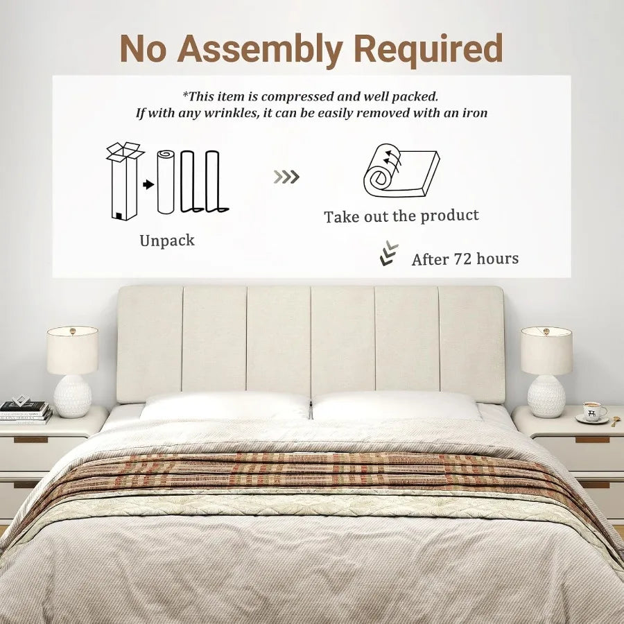 XIUWO Upholstered Linen Headboard Modern Bedroom Furniture