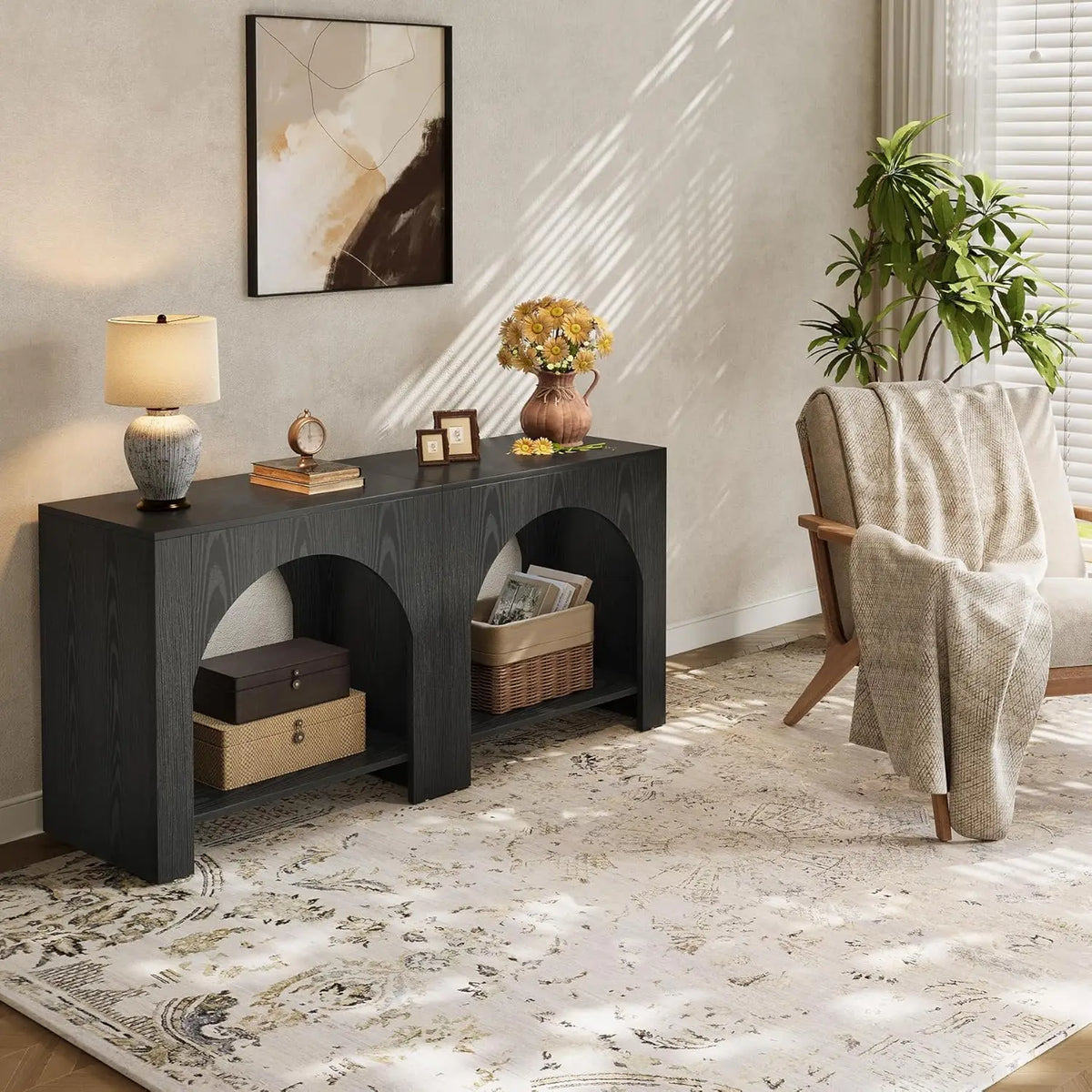 Wooden Storage Nightstand With Modern Design For Bedroom Bedside Table