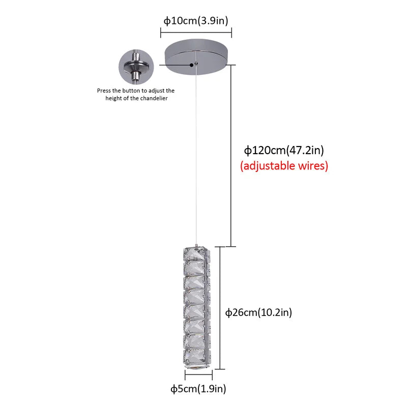 GreeLustr Modern Crystal LED Chandelier Pendant Ceiling Light