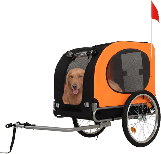 Twister.Ck Foldable Dog Bike Trailer with Universal Quick Release Wheels