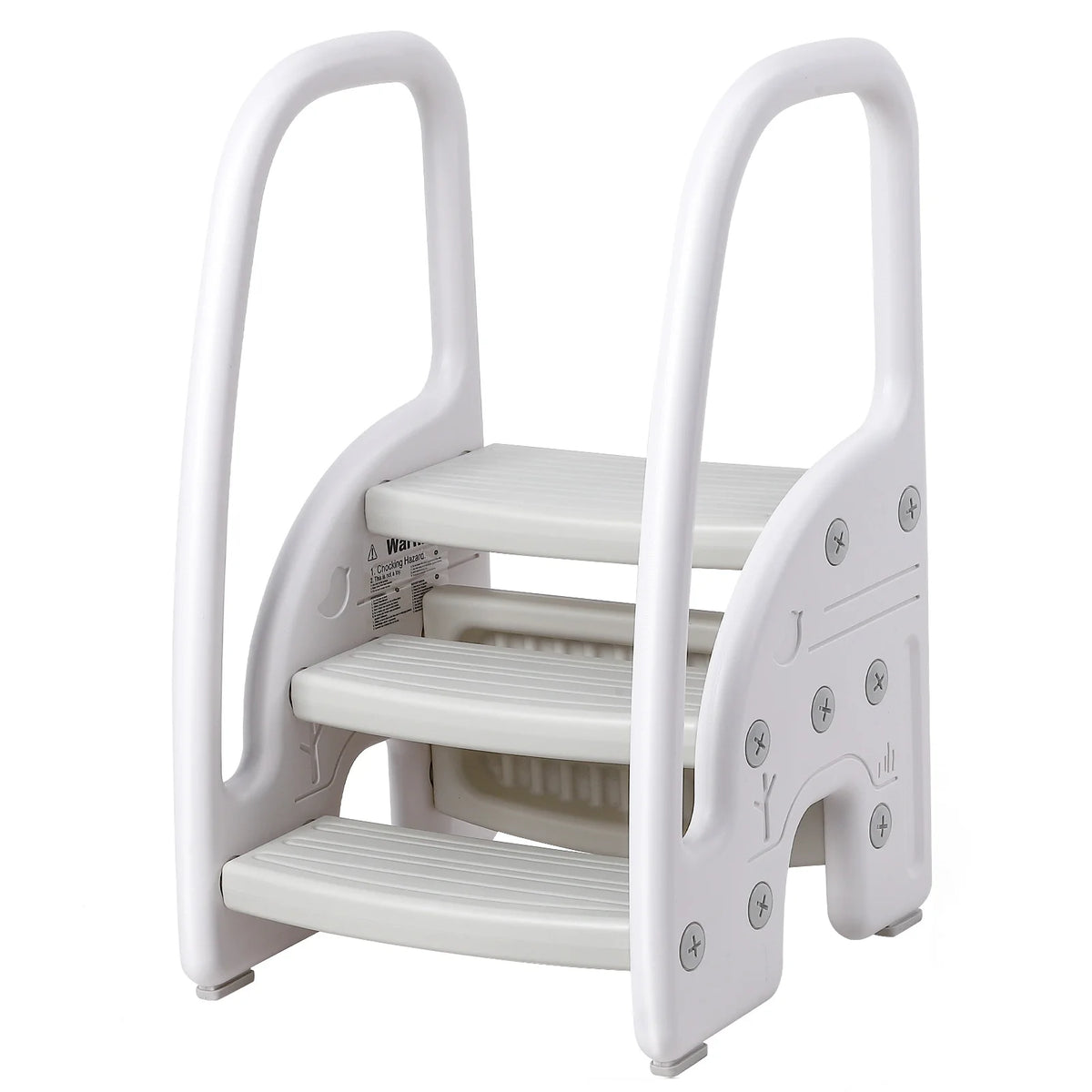 Plastic Slip Resistant Toddler Step Stool With Side Handles Bathroom