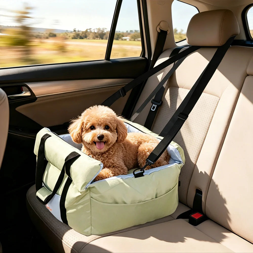 Borwart Portable Dog Booster Seat With Safety Belt Storage
