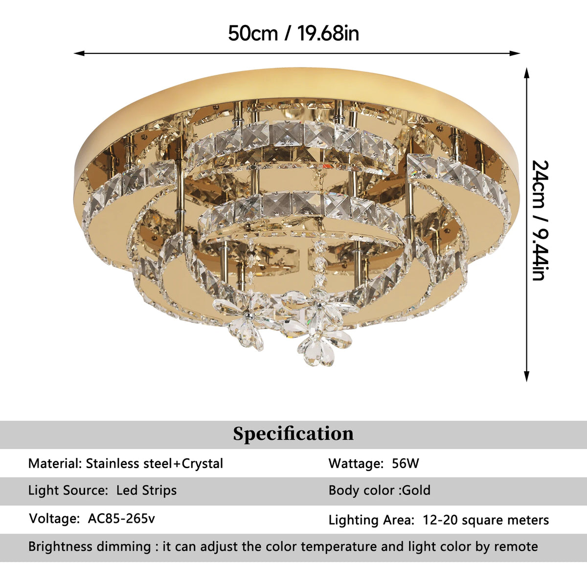 Vetrulus Modern Led Crystal Chandelier For Living Rooms