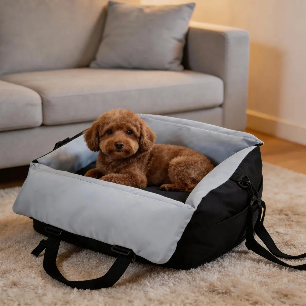 Borwart Portable Dog Booster Seat With Safety Belt Storage