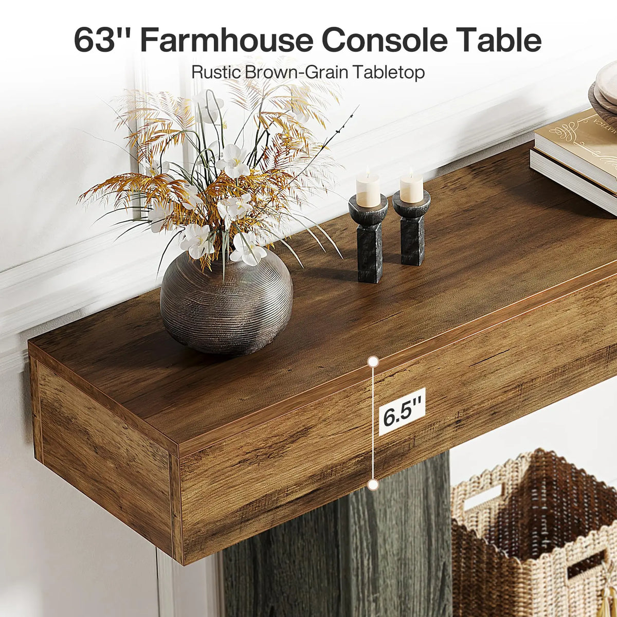 Tribesigns Farmhouse Entryway Console Table With U Shaped Base