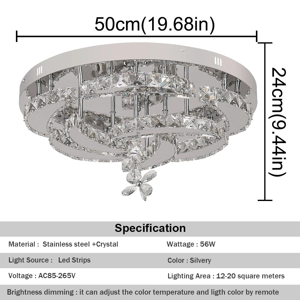 Vetrulus Modern Led Crystal Chandelier For Living Rooms