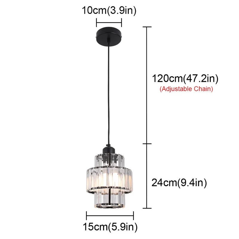 GreeLustr Modern Crystal LED Chandelier Pendant Ceiling Light