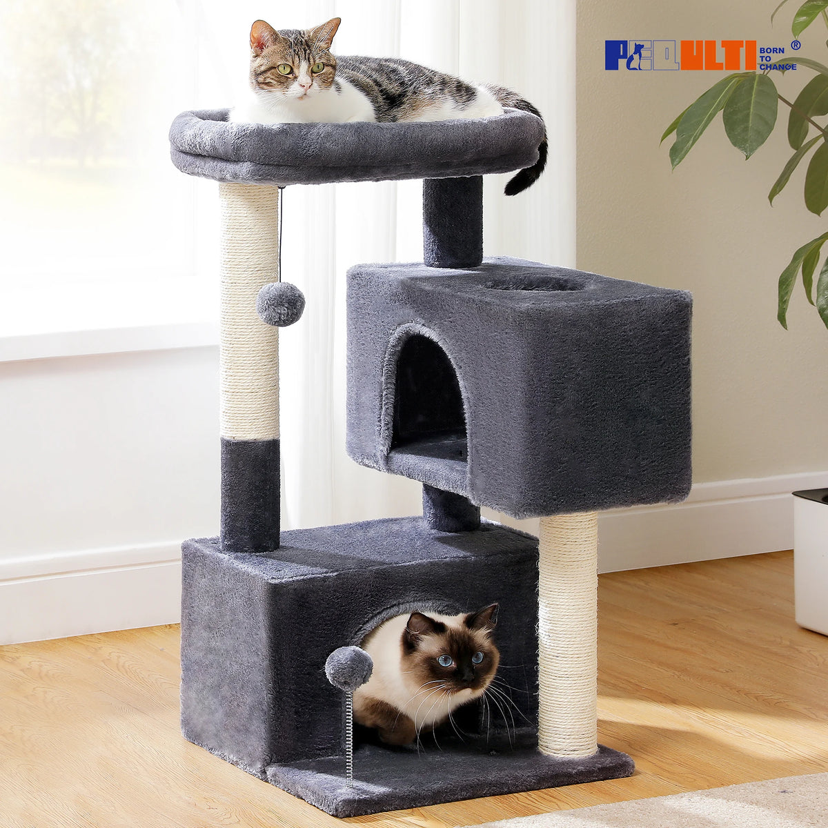 PAWZ Road Indoor Cat Tree Tower With Sisal Scratching Posts