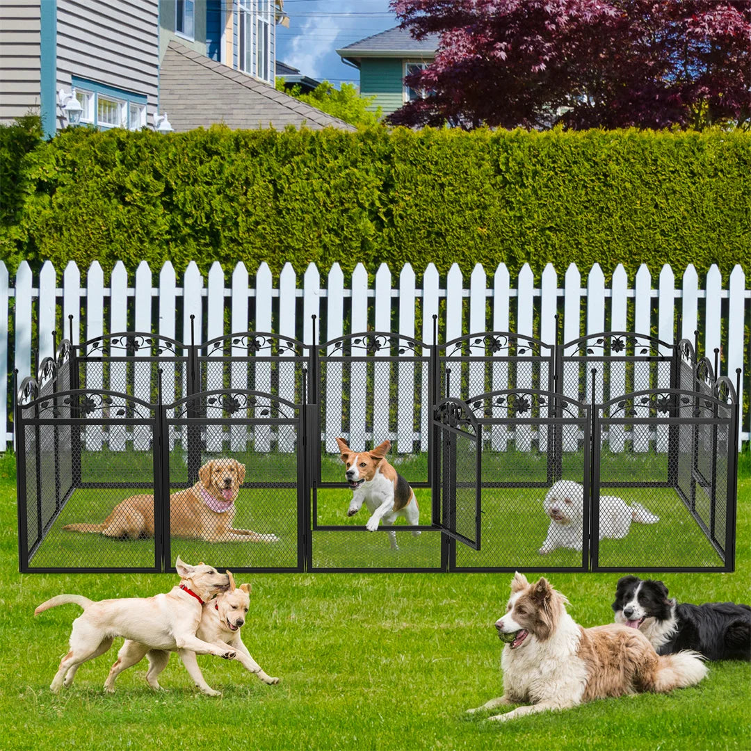 Bingopaw Heavy Duty Metal Dog Playpen For Outdoor Indoor Training