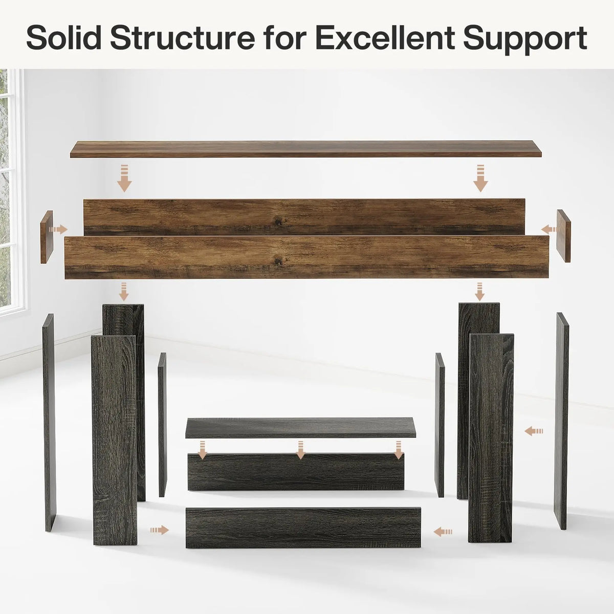 Tribesigns Farmhouse Entryway Console Table With U Shaped Base