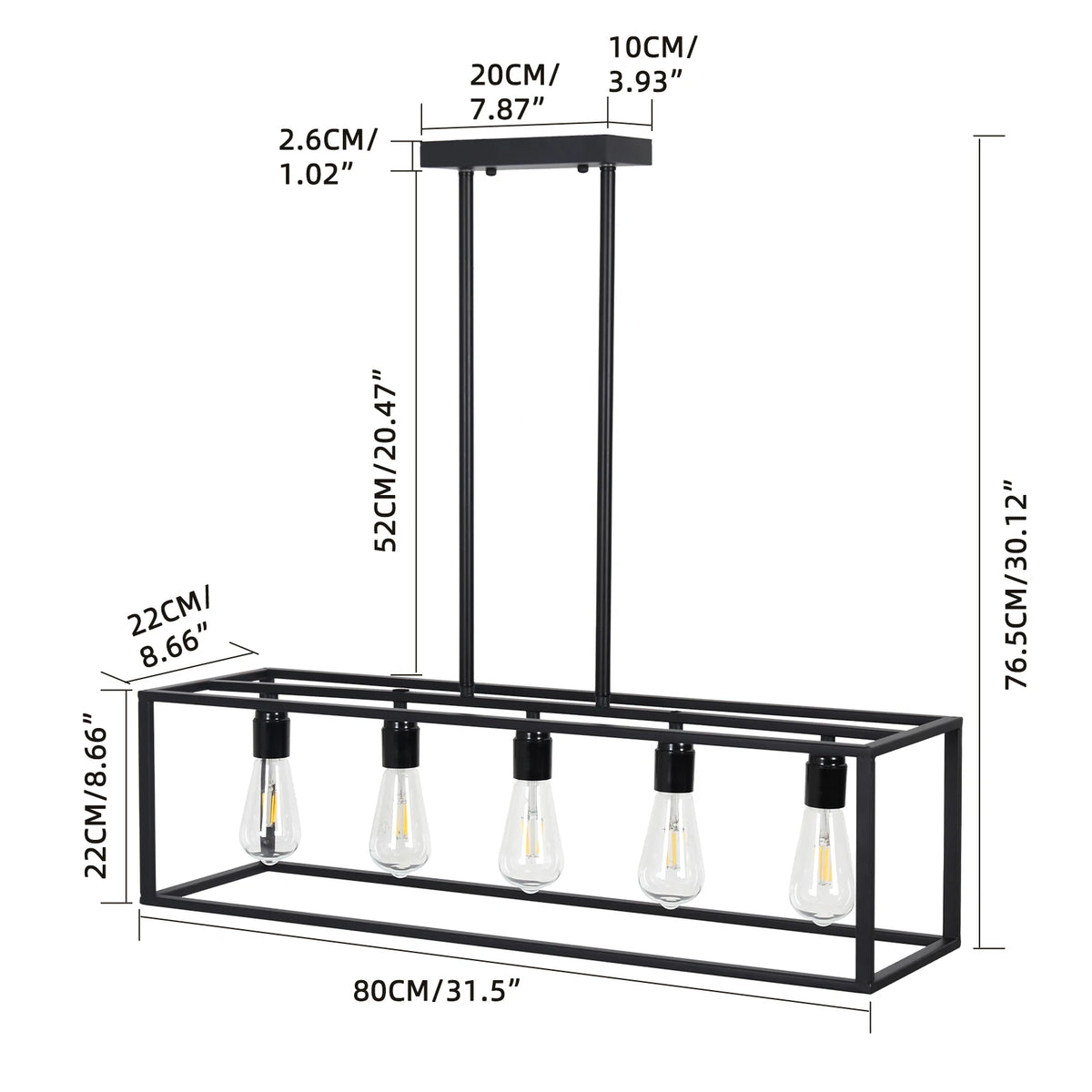 Industrial Iron Pendant Light Chandelier For Kitchen Dining Room