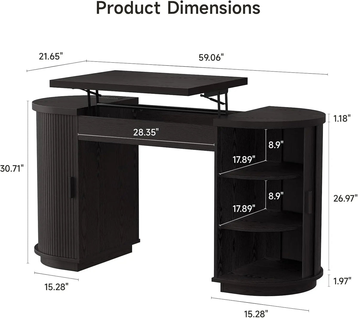 Onbrill Adjustable Lift Top Office Desk With Usb Charging Ports