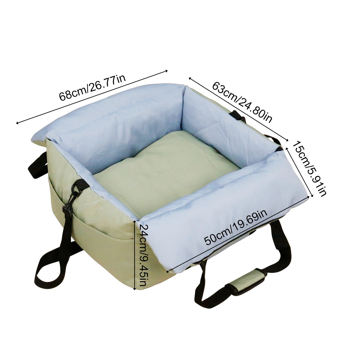 Borwart Portable Dog Booster Seat With Safety Belt Storage