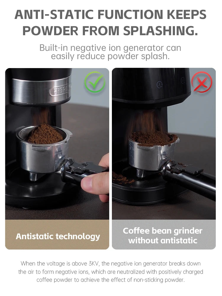 HiBREW Automatic Burr Coffee Grinder With 34 Adjustable Gears