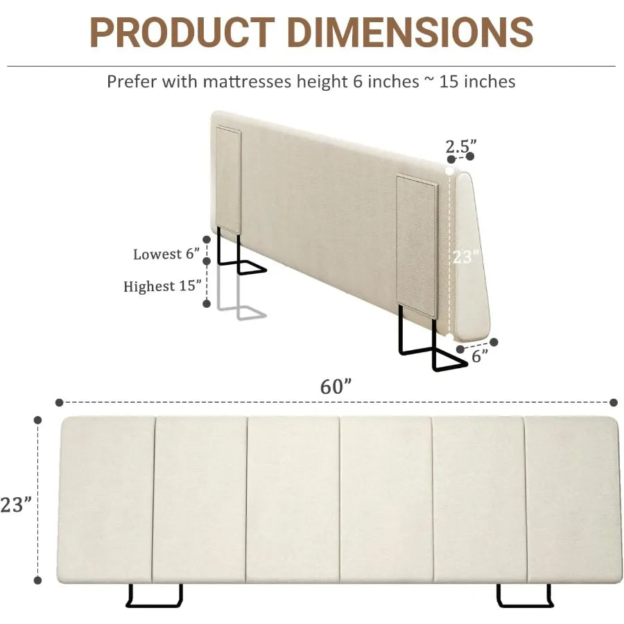 XIUWO Upholstered Linen Headboard Modern Bedroom Furniture