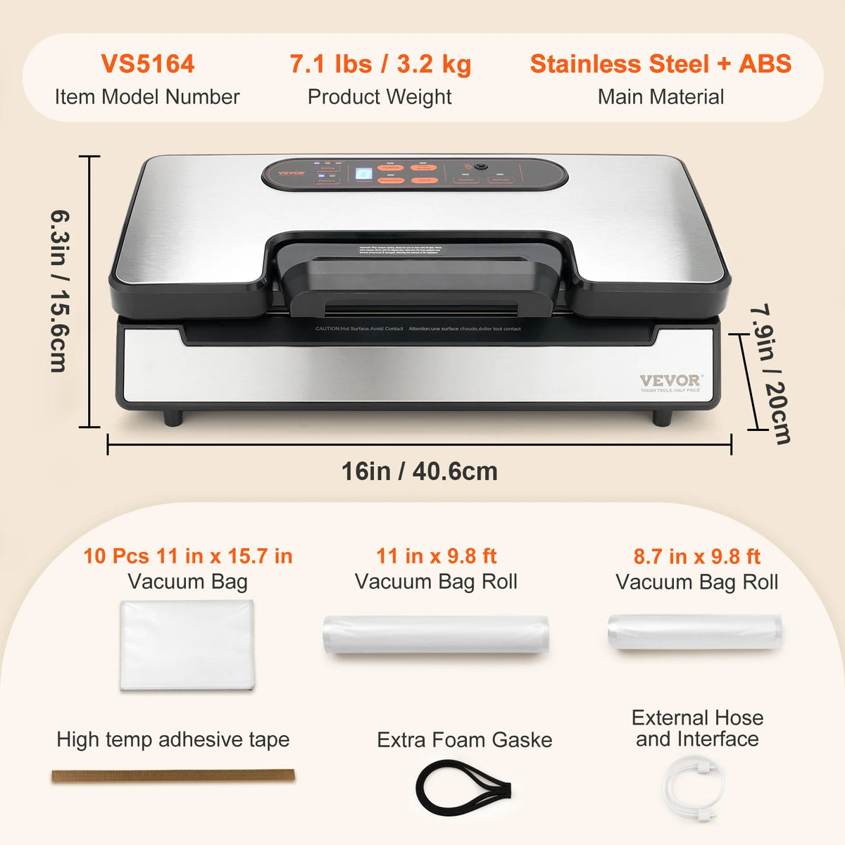 SucceBuy 130W Vacuum Sealer Machine For Home Food Packaging