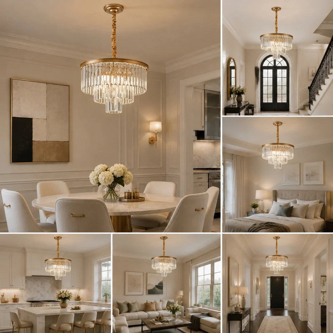 GreeLustr Modern Crystal Chandelier Ceiling Light For Living Room