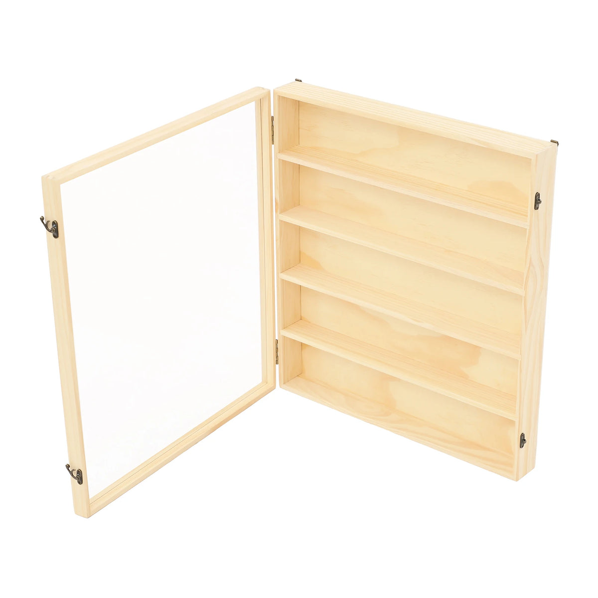 Bymaocar Five Tier Wall Mounted Wooden Display Cabinet Acrylic Door