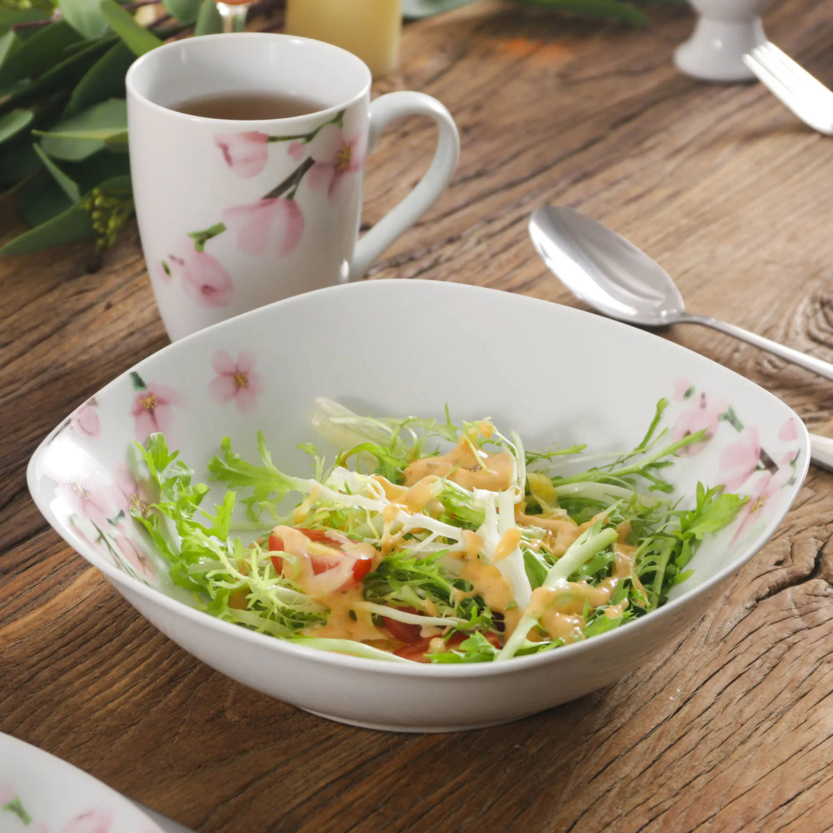 Malacasa Porcelain Dinnerware Set With Cups Plates And Bowls