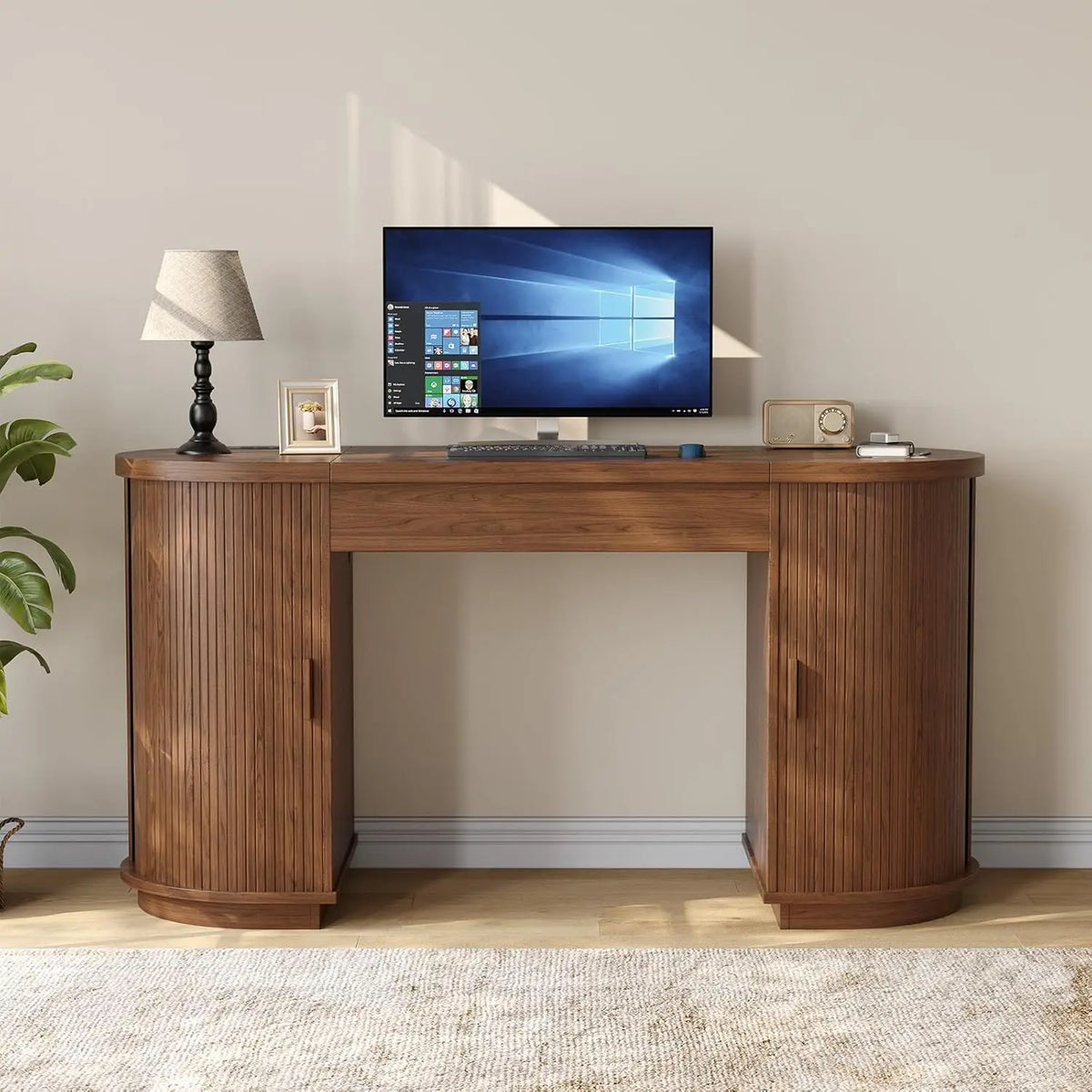 Onbrill Lift Top Office Desk With Integrated USB Charging Ports